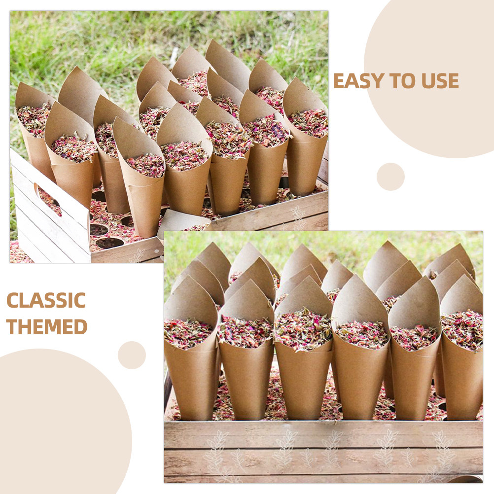 Papercraft Supply Confetti - 90 stuks papieren confetticonehouders, kraftpapier bloemvormige