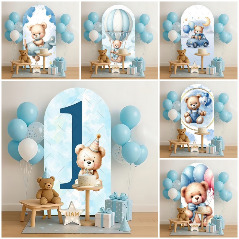 Balloon Arch Kit - Teddybeer Kids 1e verjaardag boog achtergrond