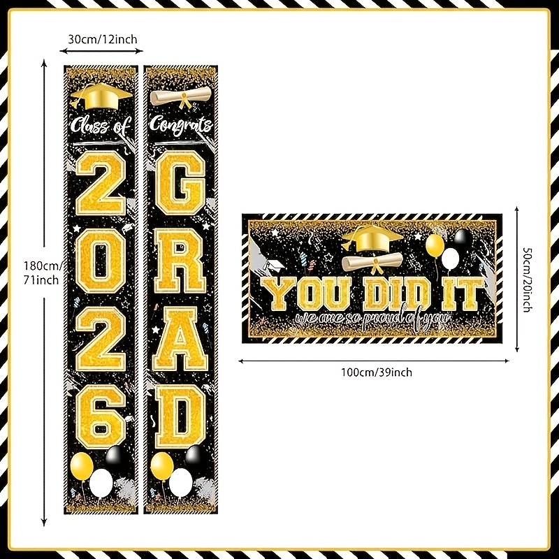 2D 3 Stuks 2026 Afstudeer Bann - Party Banner Gold recensie en prijs
