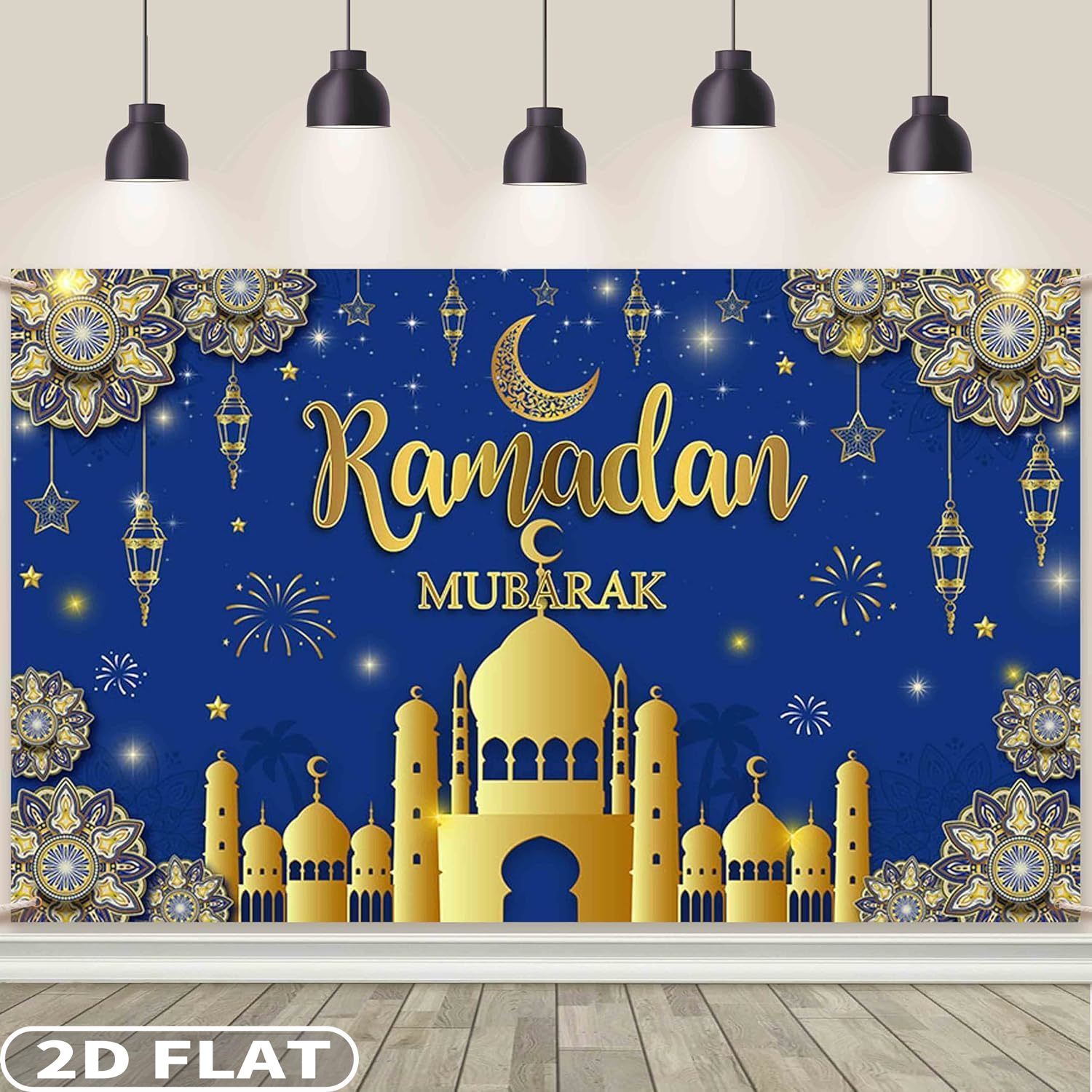 2D PLATTE 1pc Ramadan Mubarak  - Party Banner Gold recensie en prijs