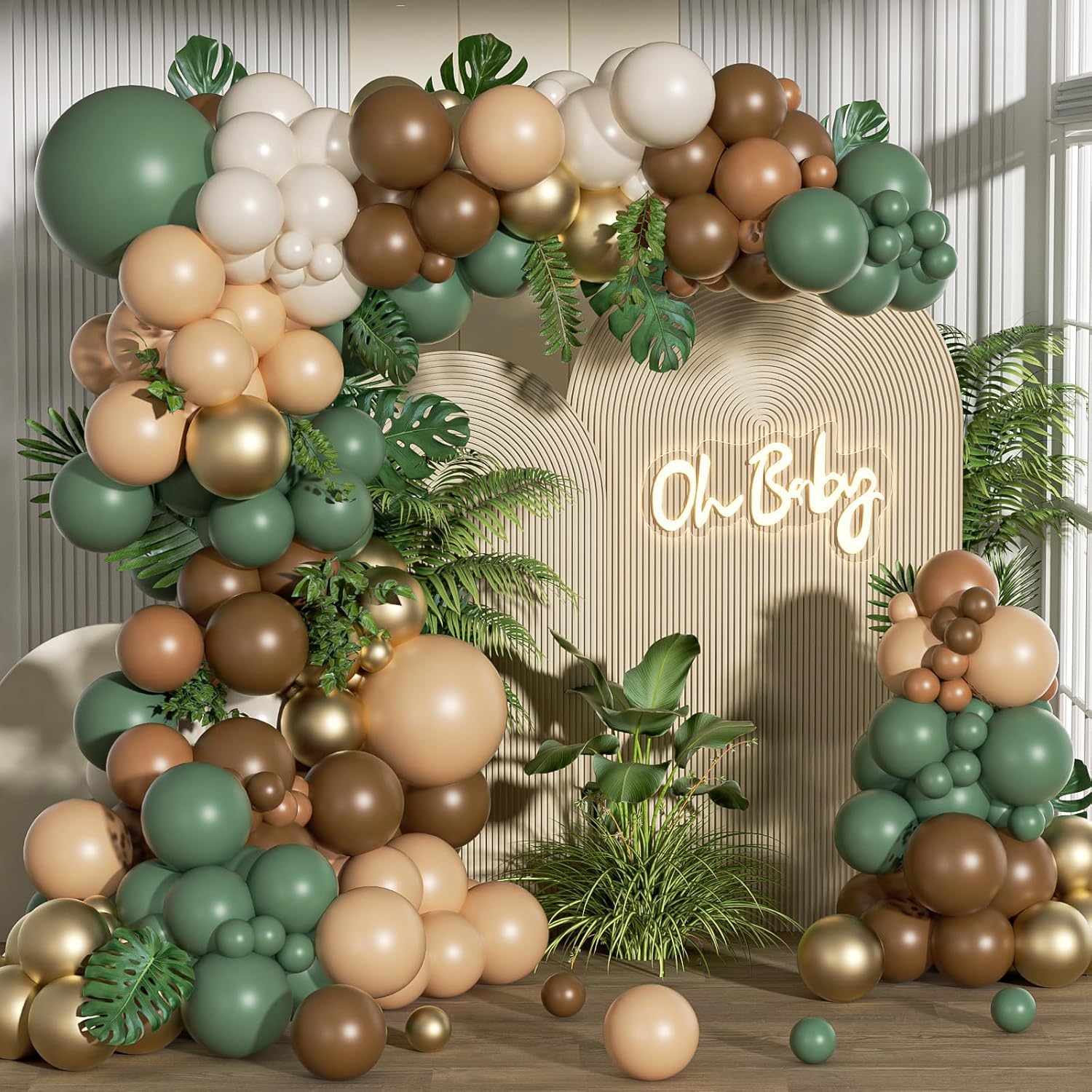 125 stuks saliegroen bruin bal - Balloon Arch Kit recensie en prijs